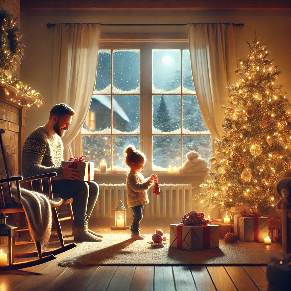Famille séparée à Noël